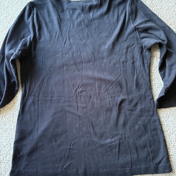 Karen Scott L Pumpkin Sequin Shirt Fall Autumn Thanksgiving Halloween Cozy Top - Picture 4 of 7